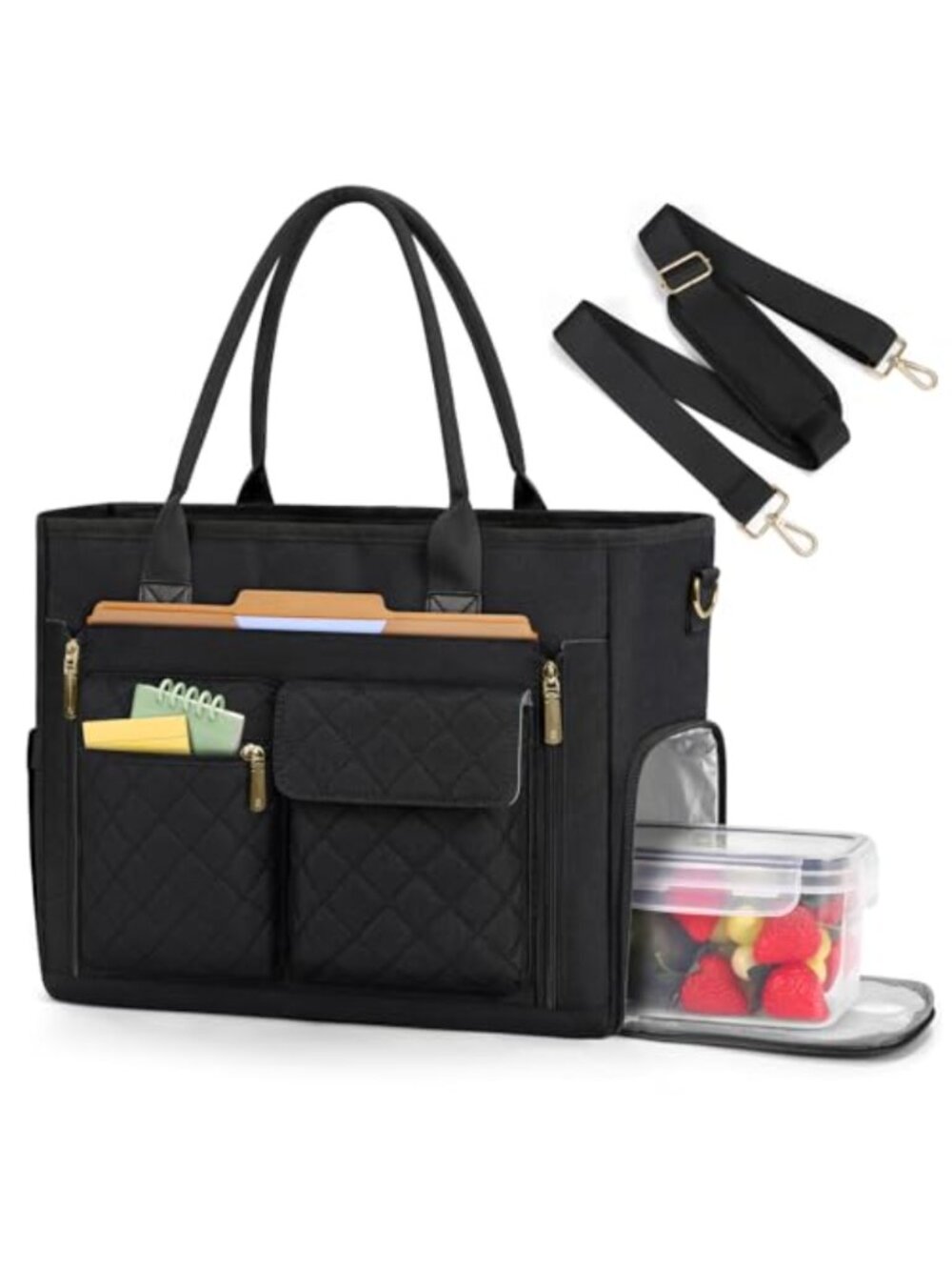 Insulated Lunch Compartment Tote Bag for Work Laptop
